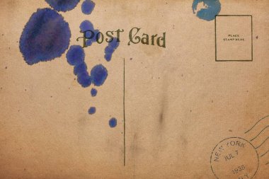 Mürekkep lekesi ile boş Kartpostal arka 