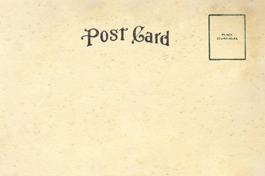 Kirli leke ile boş kartpostal arka 