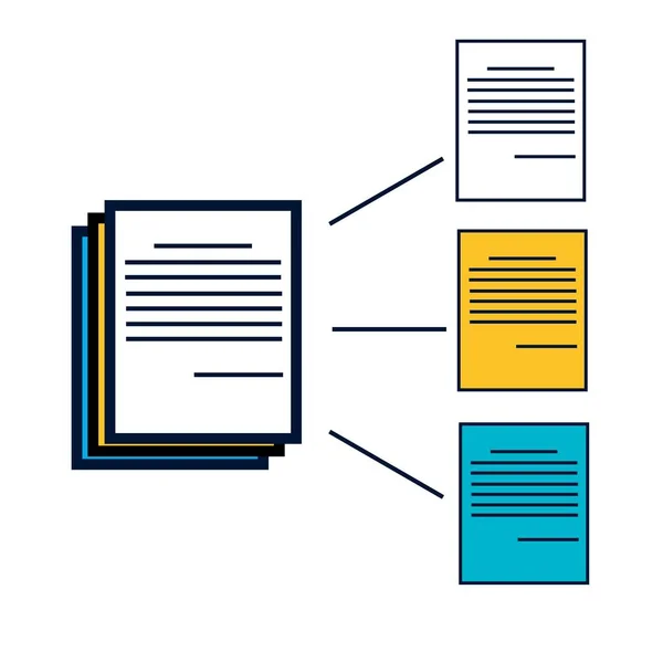 Duplicate Document Flat Design — Stock Photo, Image