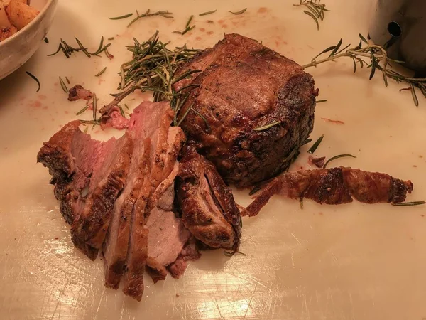 Lamm Vom Grill Fertig Zum Essen — Stockfoto