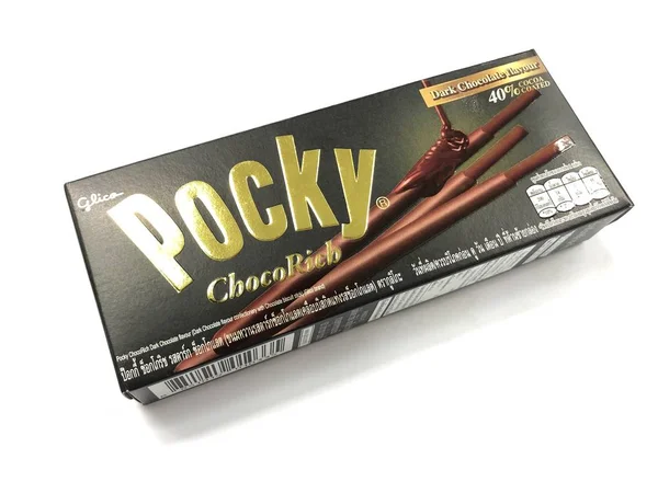 Bangkok Thailand May 2019 Glico Pocky Dark Chocolate Biscuit Sticks — Stock Photo, Image