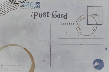 Kirli leke ile kartpostal Backside