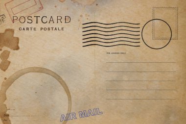 Kirli leke ile kartpostal Backside