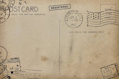 Kirli leke ile kartpostal Backside