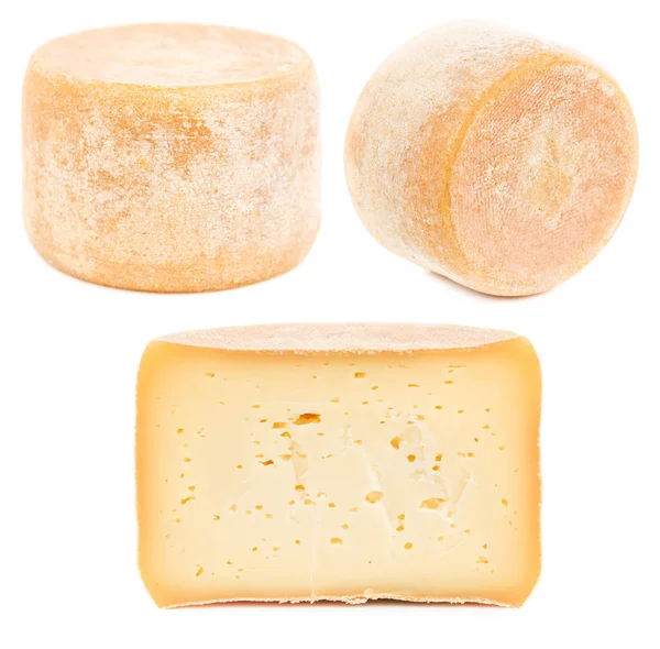 Cabeça de queijo duro isolada Fotografia De Stock