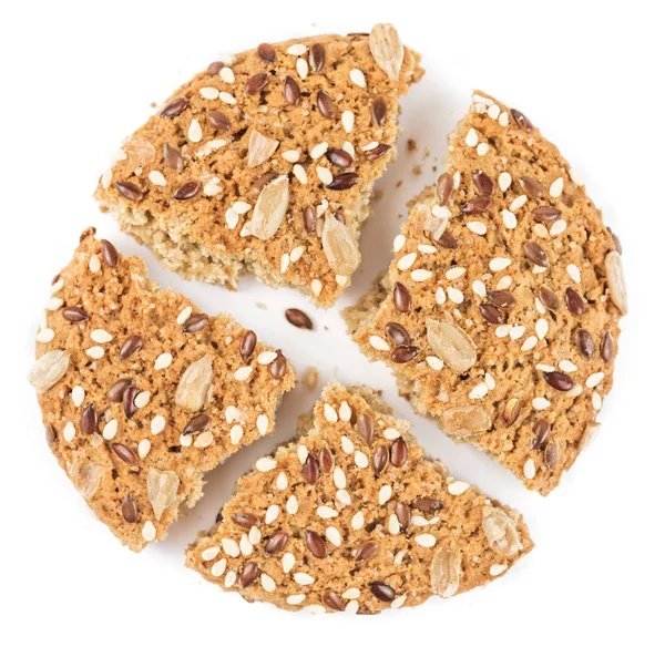 Havregryn cookies bevattnas med frön isolerade — Stockfoto