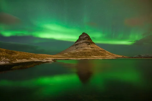 Vista Panorâmica Das Luzes Verdes Norte — Fotografia de Stock