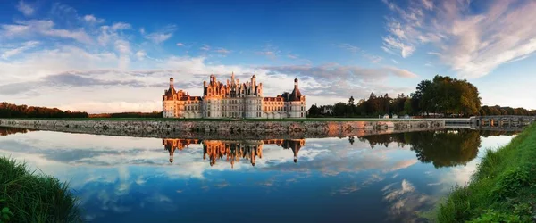 Schilderachtig Uitzicht Het Kasteel Van Chambord Bij Zonsondergang Kasteel Van — Stockfoto