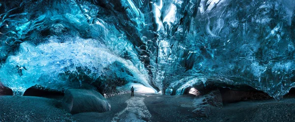 Festői Kilátás Jégbarlangra Vatnajokull National Park Skaftafell Izland — Stock Fotó