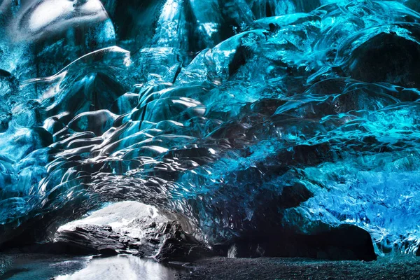 Vista Panorâmica Caverna Gelo Parque Nacional Vatnajokull Skaftafell Islândia — Fotografia de Stock