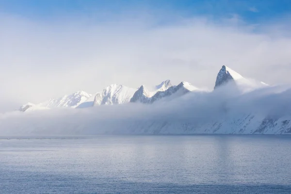 Vue Panoramique Sur Les Alpes Norvégiennes Hiver — Photo