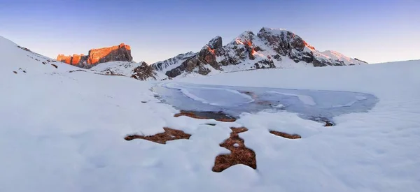 Schilderachtig Uitzicht Dolomiet Alpen Sneeuw Italië Europa — Stockfoto