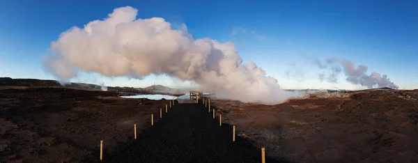View Gunnuhver Geothermal Area Power Plant Reykjanes Peninsula Keflavik Iceland — Stock Photo, Image