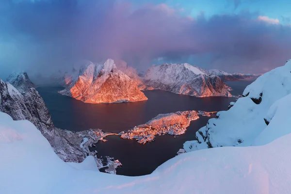 Vista Panorámica Las Montañas Nieve Invierno — Foto de Stock