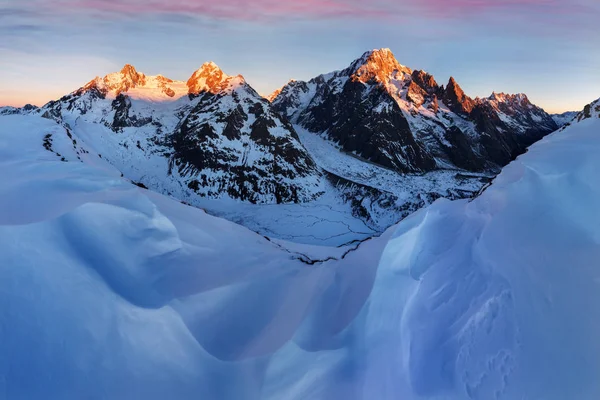 Vue Panoramique Sur Les Alpes Dolomites Dans Neige Italie Europe — Photo