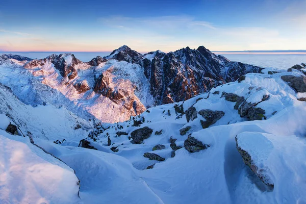 Vue Panoramique Sur Les Alpes Dolomites Dans Neige Italie Europe — Photo