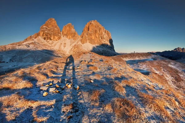 Vista Panoramica Delle Alpi Dolomitiche Sulla Neve Italia Europa — Foto Stock