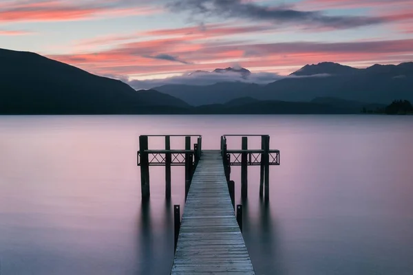 Романтична Пристань Кано Південному Острові Нової Зеландії Пірс Світанку — стокове фото