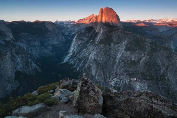 Half Dome Yosemite Valley Yosemite National Park Colorful Sunset Trees — Stock Photo, Image