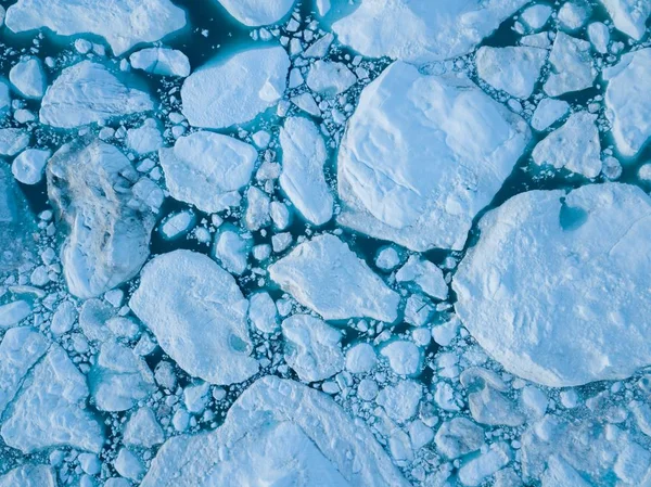 Icebergs Κηφήνας Εναέρια Άποψη Εικόνα Κλιματική Αλλαγή Και Την Υπερθέρμανση — Φωτογραφία Αρχείου