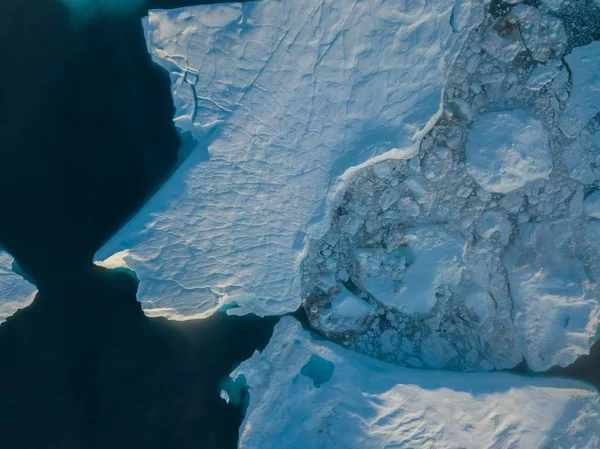 Iceberg Drone Immagine Aerea Vista Dall Alto Cambiamento Climatico Riscaldamento — Foto Stock