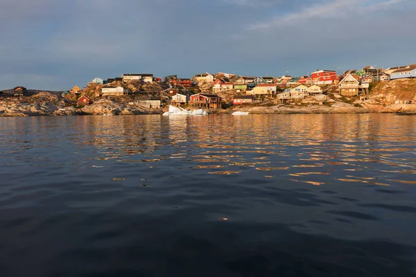 Rodebay Grönland Renkli Evleri Yerleşim Ilulissat Kuzeyinde Doğu Disko Körfezi — Stok fotoğraf