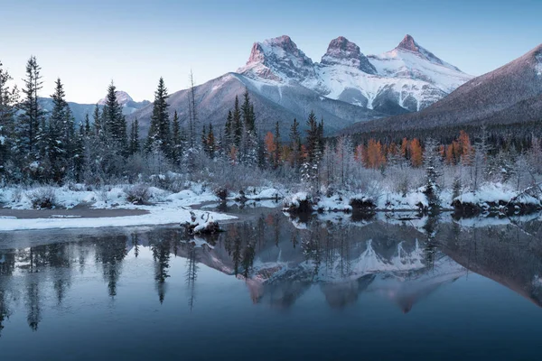 Rocky Mountains Herfstdag Jasper National Park Canadese Rockies Alberta Canada — Stockfoto