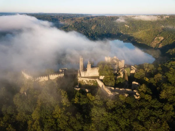 Bitov Castelo Medieval Região Morávia Sul Durante Incrível Nascer Sol — Fotografia de Stock