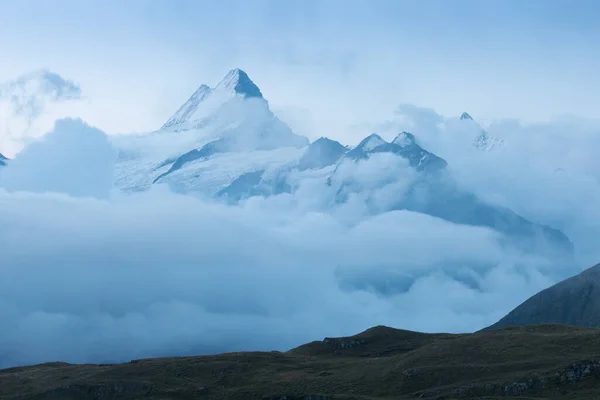 Amazing Snow Covered Peaks Swiss Alps Jungfrau Region Schilthorn Panoramic — Stock Photo, Image