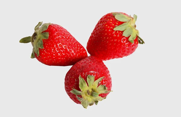 Erdbeeren Auf Weißem Geschlossenen Hintergrund — Stockfoto