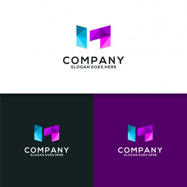 Mozaik Logo Tasarım Şablonu ile Modern Letter M