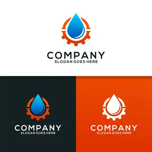 Symbol Wasser Sanitär Logo Design Vorlage — Stockvektor