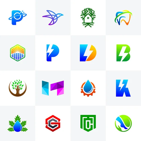 Набір Абстрактних Бізнес Логотипів Шаблон Дизайну — стоковий вектор