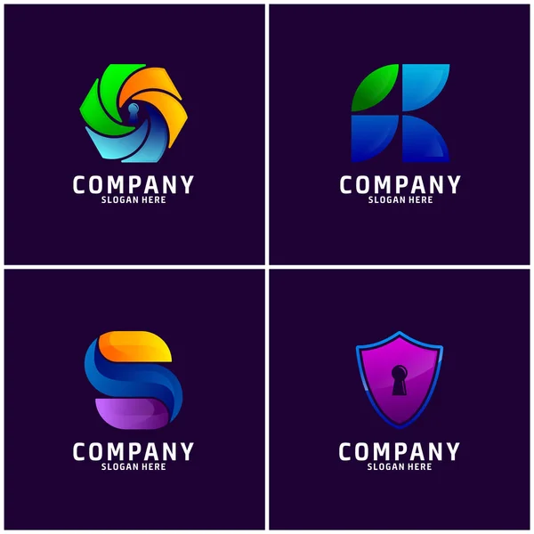 Set Von Abstrakten Business Logo Design Vorlage — Stockvektor