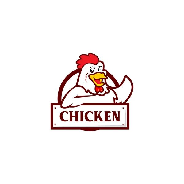 Πρότυπο Λογότυπο Κοτόπουλου Σύμβολο Του Κράτους Όνομα Του Κόκορα Και — Διανυσματικό Αρχείο