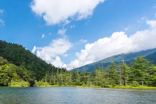 Myojin pond at Hotaka Rear Shrine in Kamikochi, Nagano, Japan. — Stock Photo, Image