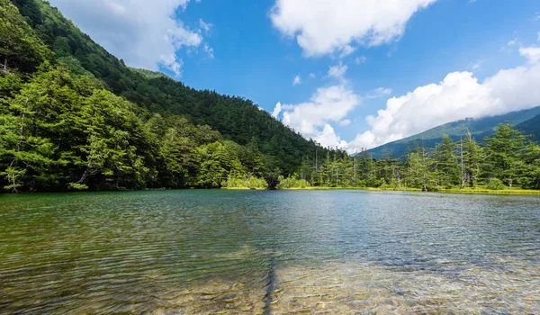 Myojin pond at Hotaka Rear Shrine in Kamikochi, Nagano, Japan. — Stock Photo, Image