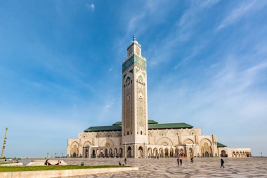 Kazablanka, Fas-Şubat 16,2018: Hasan II Camii, Fas 'ın Kazablanka kentinde bir camidir..