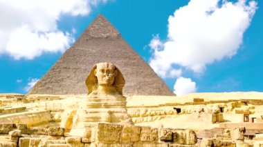 Giza Vadisi, Kahire, Mısır 'da büyük piramitlerle ünlü Sfenks' in zaman çizelgesi