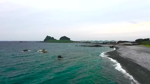 Taitung, Tayvan bulunan Sanxiantai Rekreasyon Alanı Havadan Görünümü. — Stok video
