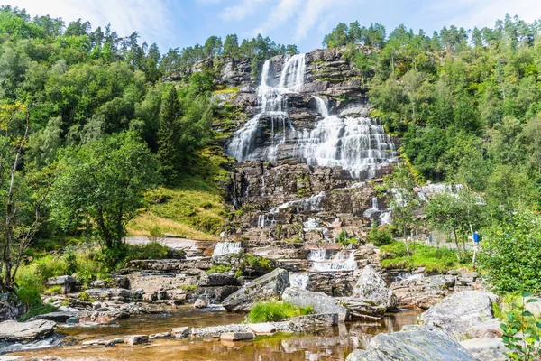 The beautiful Tvindefossen Waterfall, Voss, Norway — Stock Photo, Image