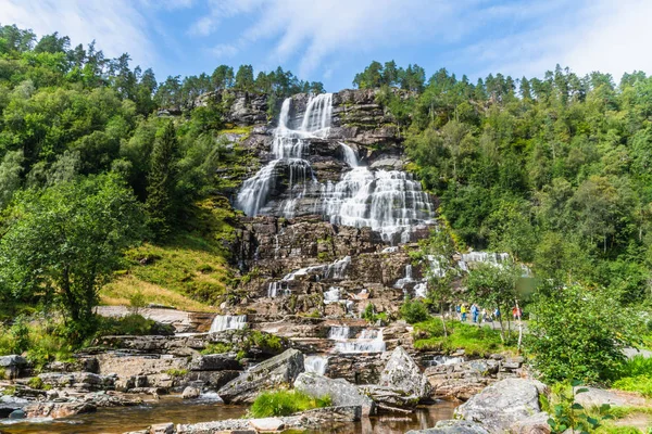 The beautiful Tvindefossen Waterfall, Voss, Norway — Stock Photo, Image