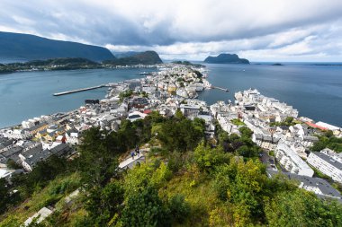Alesund, Norveç. Alesund, Norveç 'in şehir manzarası.