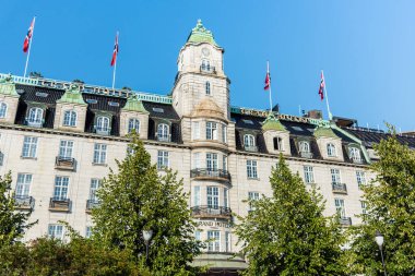 Oslo, Norveç - 27 Ağustos 2019: Olav Thon Group binası - Norveç oligarşi şirketi Olav Ton 'un merkezi