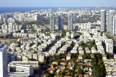 Tel Aviv Azrieli towers üzerinden Üstten Görünüm