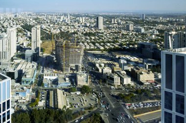 Tel Aviv Azrieli towers üzerinden Üstten Görünüm
