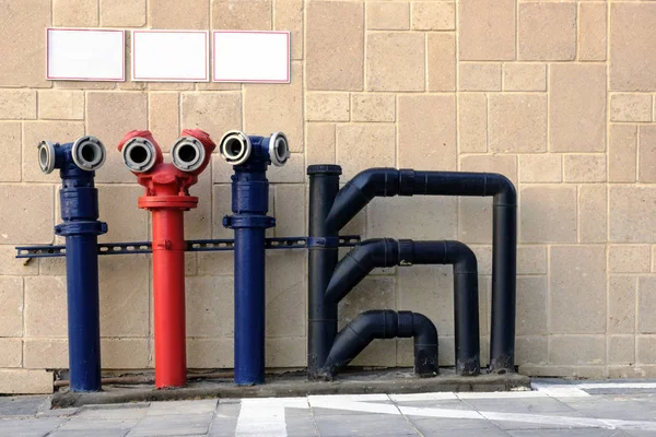 Hidrante Fuego Rojo Azul — Foto de Stock