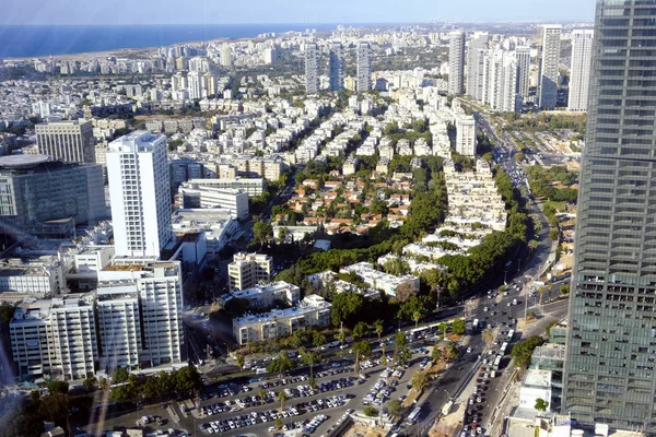 Widok Góry Tel Awiwu Wież Azrieli — Zdjęcie stockowe