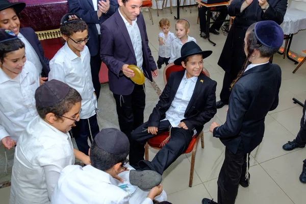 Srail Netanya Ekim 2017 Genç Dindar Yahudiler Içinde Bar Mitzva — Stok fotoğraf