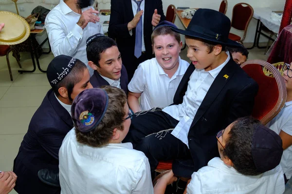 Srail Netanya Ekim 2017 Genç Dindar Yahudiler Içinde Bar Mitzva — Stok fotoğraf